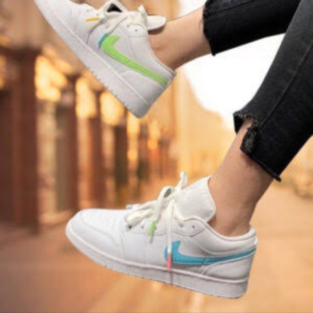 Size 8.5 - Air Jordan 1 Low White Multi-Color Crayola, And If Women It's Size 10